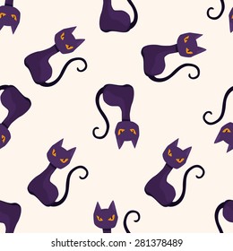 evil cat , cartoon seamless pattern background