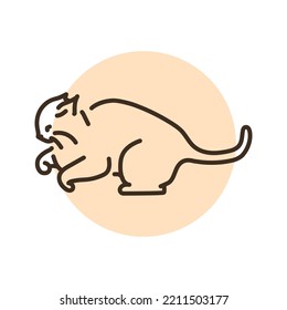 Evil cat fights color line icon. Pictogram for web page, mobile app, promo.