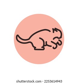 Evil cat fights color line icon. Pictogram for web page, mobile app, promo.
