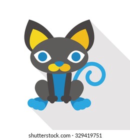 Evil cat flat icon