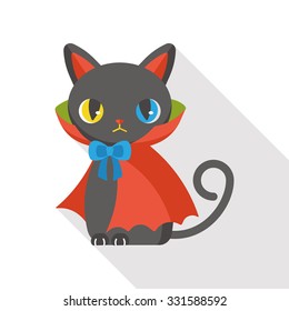 Evil cat flat icon 
