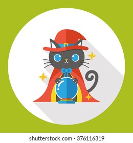 Evil cat flat icon 