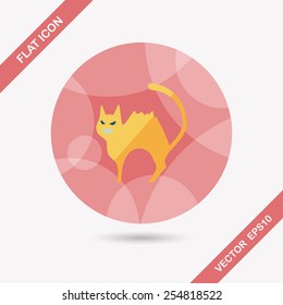 Evil cat flat icon with long shadow,eps10