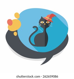 Evil cat flat icon with long shadow,eps10