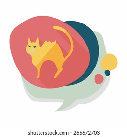 Evil cat flat icon with long shadow,eps10