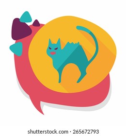 Evil cat flat icon with long shadow,eps10