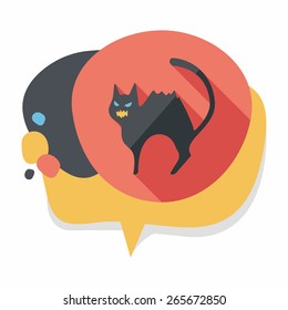 Evil cat flat icon with long shadow,eps10