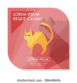 Evil cat flat icon with long shadow,eps10