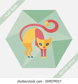 Evil cat flat icon with long shadow,eps10