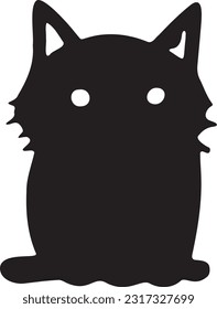 Evil cat illustration. No mouth, icon