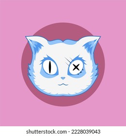 evil cat illustration. Vector illustration. Graphic print for T-shirts.