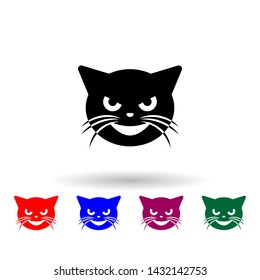evil cat multi color icon. Elements of cat smile set. Simple icon for websites, web design, mobile app, info graphics