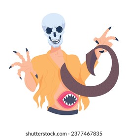 Evil character flat style illustration 