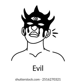 An evil character icon in glyph style 