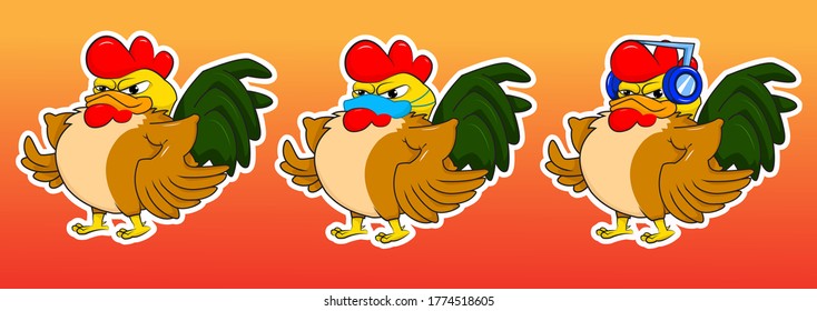 evil chicken character, but he wears a mask. funny design for you.