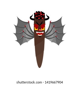 Evil cigar. Scary cigarette. Harm of smoking
