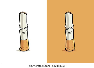 Evil Cigarette cartoon . Vector illustration