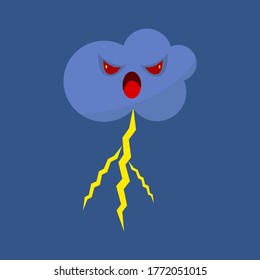 Evil Cloud Bright Lightning Dark Sky Stock Vector (Royalty Free ...