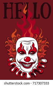 evil clown, can be used as banner for halloween, vector illustration