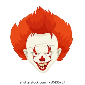 Evil Clown Character Red Hairs Avatar Stock Vector (Royalty Free ...