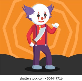 evil clown holding machete