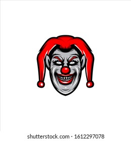 evil clown logo design mascot vector