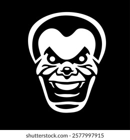 Evil clown logo design simple and elegant