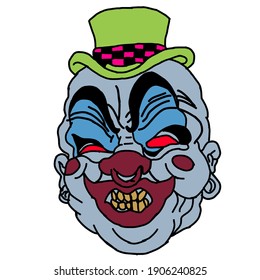 evil clown mask vector design, for T-shirt it is good desain