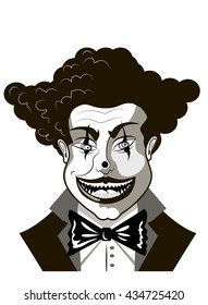 evil clown tattoo Isolated on white
