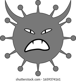 Evil Corinavirus snarling ( vector Illustration )