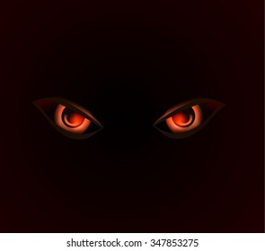 Evil Dangerous Eyes On Black Background Stock Vector (royalty Free 