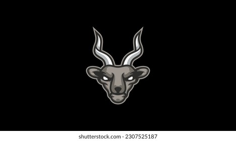 Modelo de dibujos animados del logo de la cabeza del venado malvado modelo vectorial abstracto