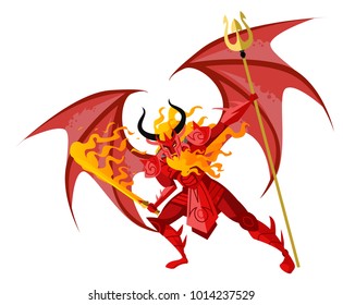 evil demon with trident