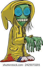 evil demon in a yellow raincoat