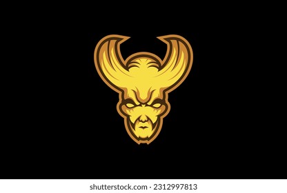 Evil Devil head or face mascot logo design vector template