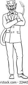 An evil devil or Satan businessman in business suit 