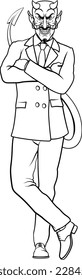 An evil devil or Satan businessman in business suit 