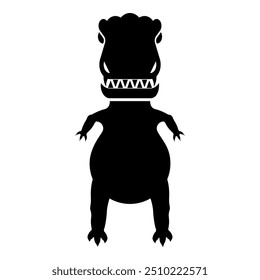 Evil dinosaur icon black color vector illustration image flat style