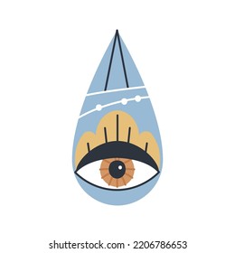 Evil doodle eye. Hand drawn witchcraft eye talisman, magical religion sacred symbol. Hand drawn talisman. Flat design. Contemporary modern trendy vector illustration.