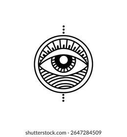 Mau olho de rabiscar. Talismã de olho mágico bruxaria desenhado à mão, olhos esotéricos mágicos, religião símbolos de geometria sagrada ícone de ilustração vetorial. Amuleto talismã, vários design de lembrança de sorte