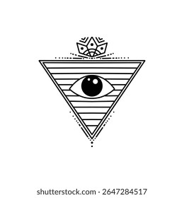 Mau olho de rabiscar. Talismã de olho mágico bruxaria desenhado à mão, olhos esotéricos mágicos, religião símbolos de geometria sagrada ícone de ilustração vetorial. Amuleto talismã, vários design de lembrança de sorte
