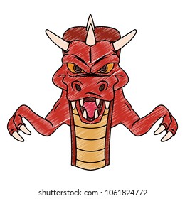 Evil dragon Videogame character cartoon scribble