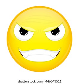 Angry Emoji Evil Emotion Wicked Emoticon Vector Illustration Smile Images