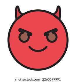 Evil Emoji Flat vector icon which can easily modify or edit 