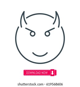 Evil emoji icon, vector