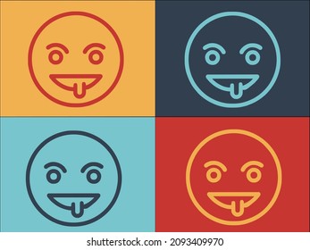 Evil Emoji Logo Template, Simple Flat Icon of evil,character,emoji
