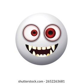 Ilustração de vetor emoticon assustador isolado.