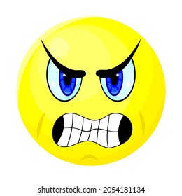 evil emotion drawing, vector illustration