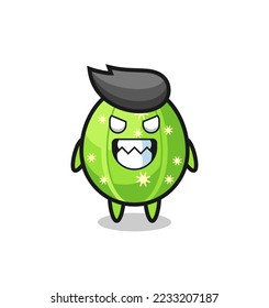 evil expression of the cactus cute mascot character , cute style design for t shirt, sticker, logo element