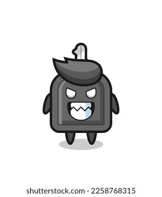 evil expression of the car key cute mascot character , cute style design for t shirt, sticker, logo element